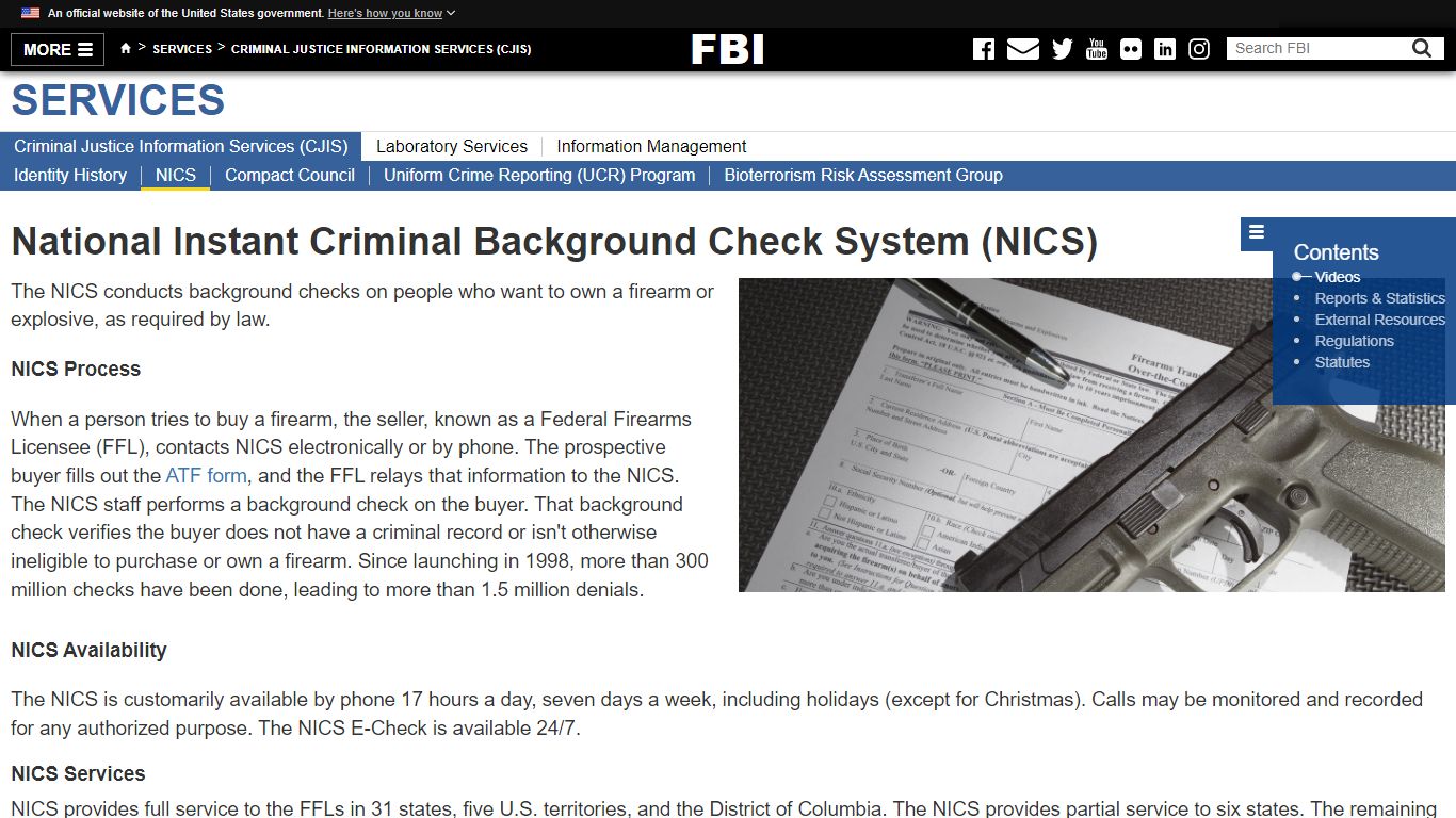 National Instant Criminal Background Check System (NICS)